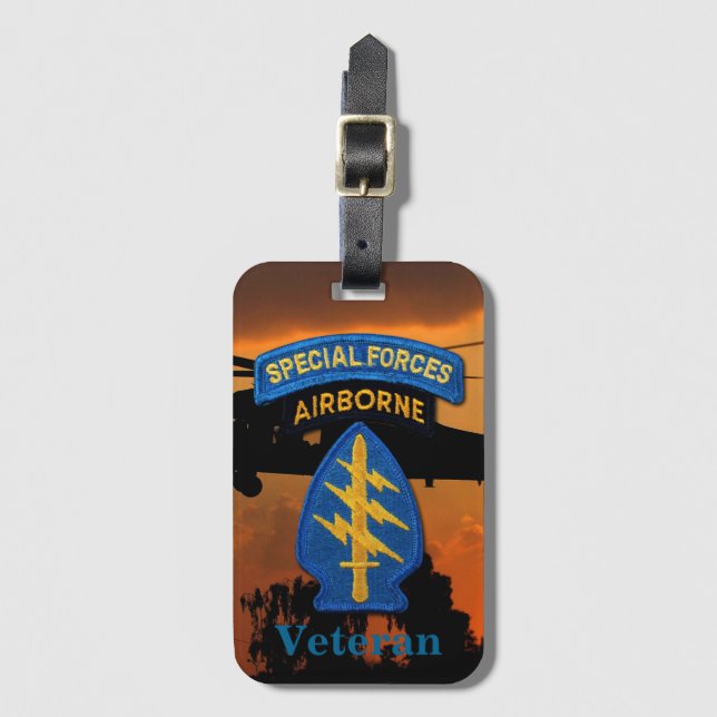 Grönt för speciell Forces Group berets SFG SF LRP  Bagagebricka (Framsida vertikal)