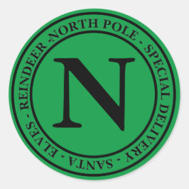 Grönt för Speciell leverans i Nordpolen Runt Klistermärke