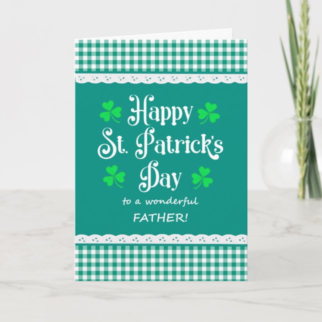 Grönt för St patrick's day Shamrocks-kontroller i  Kort (Framsida)