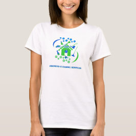 Grönt för Städning professioneller och blå Logotyp T Shirt