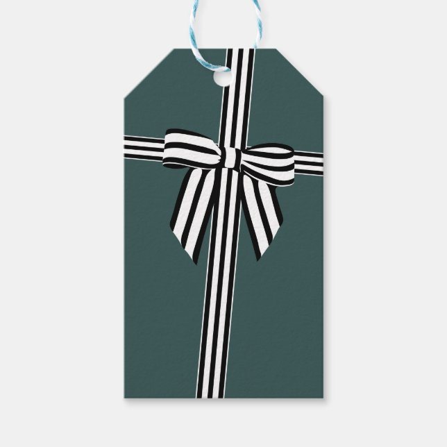 Grönt för strimlad Märkre Presentetikett (Framsidan)
