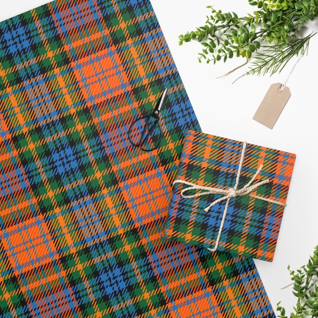 Grönt för Tartan Klan Murray Play Blue Orange  Che Presentpapper (Skapare uppladdad)