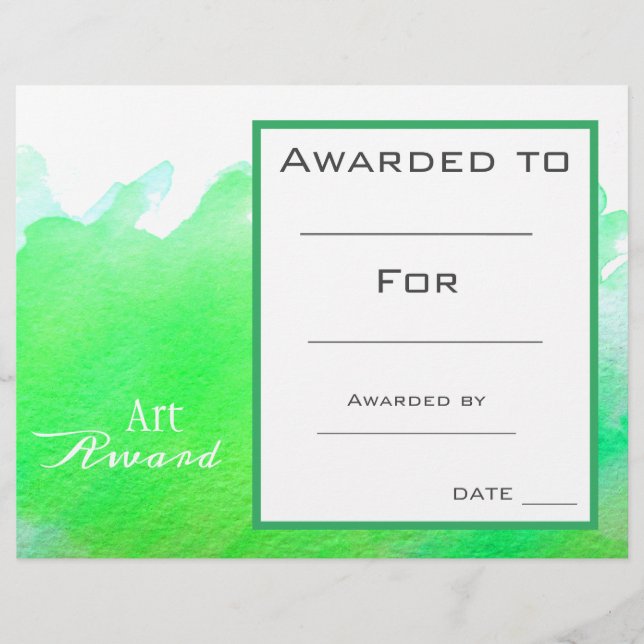 Grönt för tilldelning av klasskonst för färgning a (Framsida)