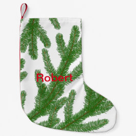 Grönt för träd grenar liten julstrumpa