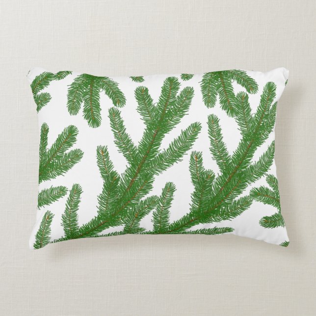 Grönt för träd grenar prydnadskudde (Framsidan)