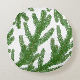 Grönt för träd grenar rund kudde