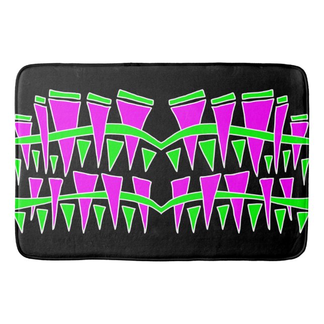 Grönt för triangelrader Rosa Dodle44c Badrumsmatta (Framsidan)