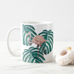 Grönt för tryckning av botaniska växter kaffemugg