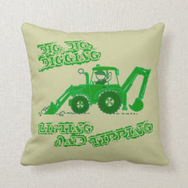 Grönt för ungepojkegrävaren kudder kudde