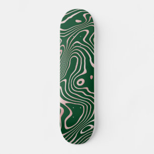 Grönt för vätskeströmmande Abstrakt i ro Guld Mini Skateboard Bräda 18,5 Cm
