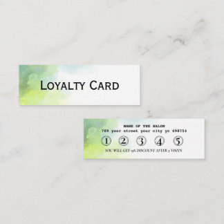 Grönt för vattenfärg och blått förmånskort lojalitetskort