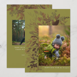 Grönt för vattenfärgade botaniska produkter med st julkort