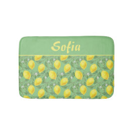 Grönt för vattenfärgen mönster citon gult  badrumsmatta