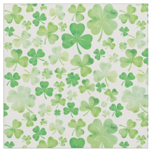 Grönt för vattenfärgen Shamrock Design för St. Pat Tyg