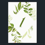 Grönt för vattenfärgen Vild Bordsnummer 1-kort<br><div class="desc">Ett elegant- och vismiskt bordsnummer-kort med grönt i vattenfärg. Det här blir perfekt för bröllop,  babyduschar,  födelsedagar och andra evenemang. Matchande objekt är tillgängliga.</div>