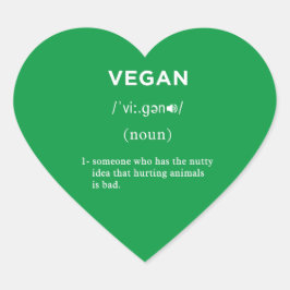 grönt för vegan-definition hjärtformat klistermärke