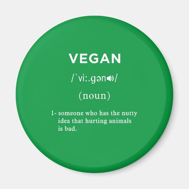grönt för vegan-definition magnet (Framsidan)