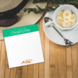 grönt för vintage av vildblommor anteckningsblock<br><div class="desc">Anteckningsblock av botanisk blomma med gult orange,  rött vattenfärg. Personlig Stationery. Lägg till ditt namn.</div>