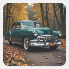 Grönt för vintage fyrkantigt klistermärke