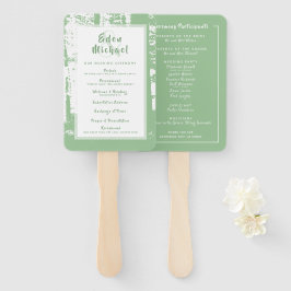 Grönt Forest Bröllop Ceremony Program Set of Fläkt