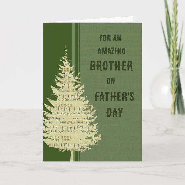 Grönt Forest Brother Lycklig Fars dag Kort (Framsida)