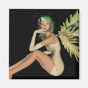 Grönt Forest Fairy 3D - Sitta Sideways Magnet