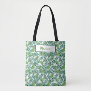Grönt Forest Ferns On White Background Tote Bag Tygkasse