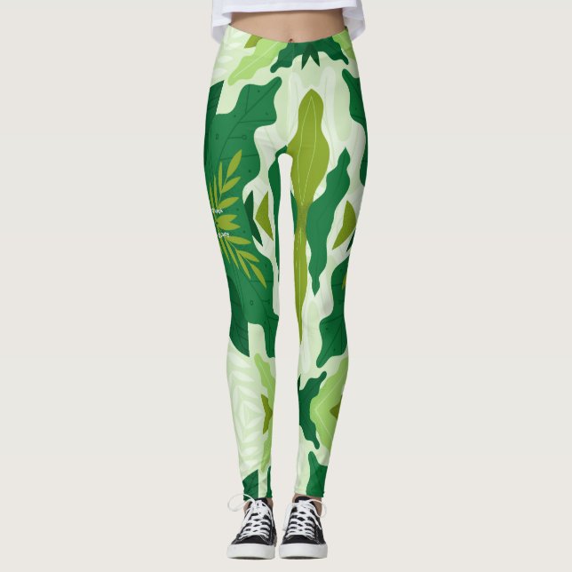 grönt Forest Leggings (Framsida)