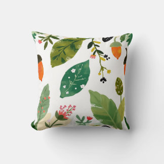 Grönt Forest Löv Cushion Kudde