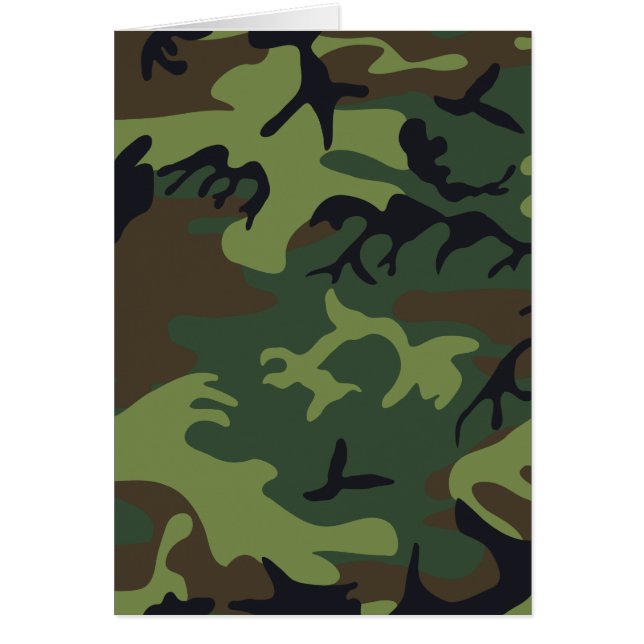 Grönt Forest Milio Camo Hälsningskort (Framsidan)