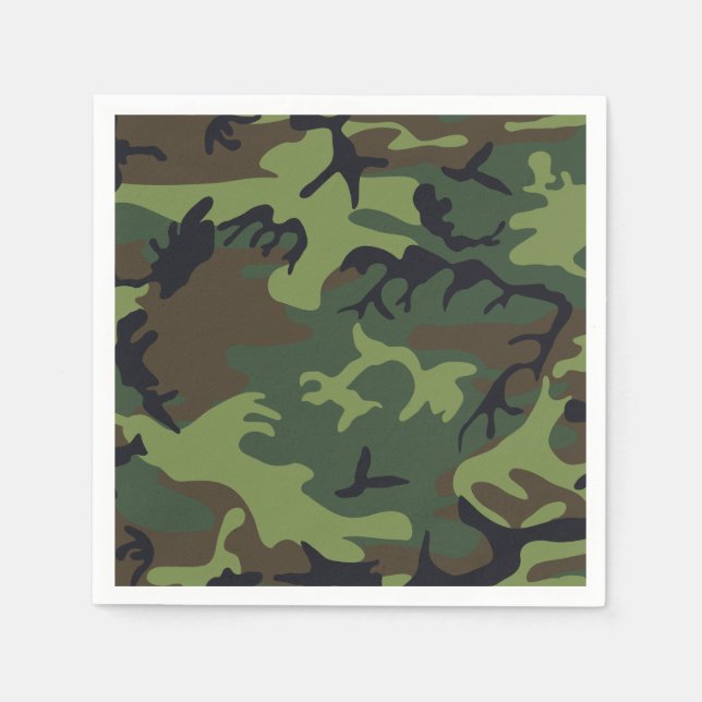 Grönt Forest Milio Camo Pappersservett (Framsidan)