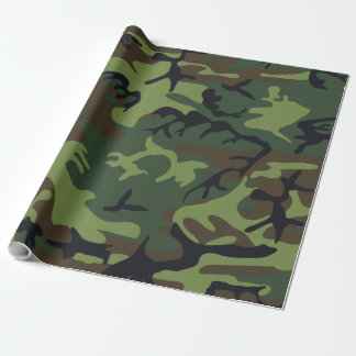 Grönt Forest Militär Camo Hunting Mönster Presentpapper
