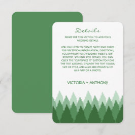 Grönt Forest Range Woodland Bröllop Detail Tilläggskort