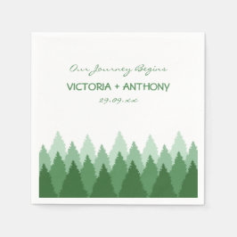 Grönt Forest Range Woodland Bröllop Pappersservett