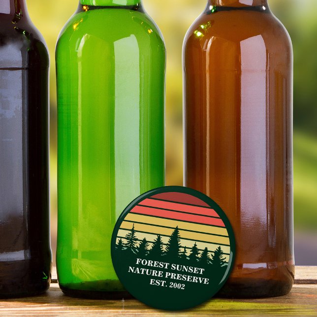 Grönt Forest Sunset Nature Anpassningsbar Keepsak Flasköppnare (Skapare uppladdad)