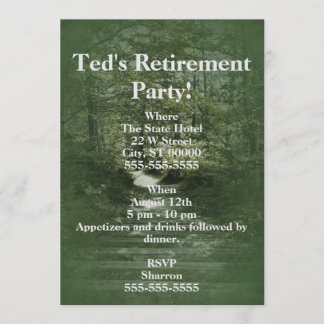 Grönt Forest with Stair Väg inbjudan