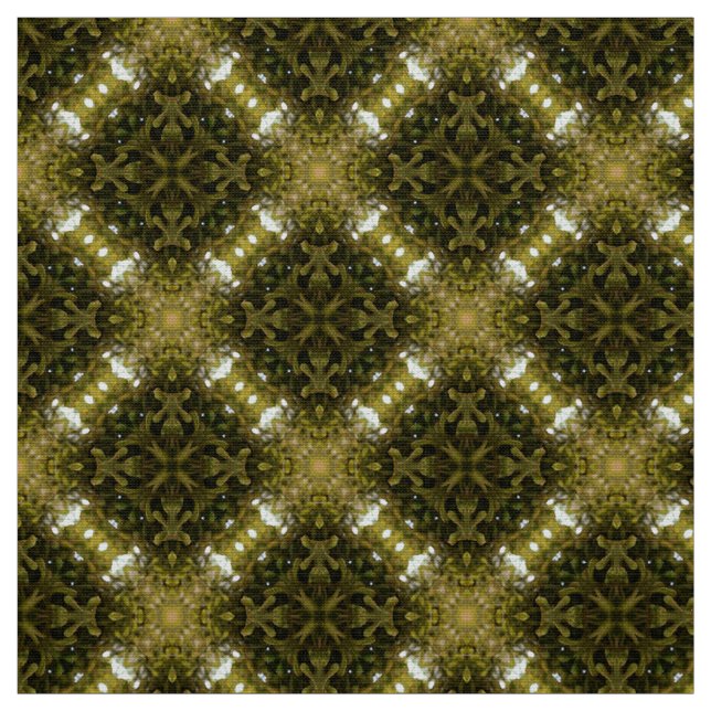 Grönt Formal Gardens Mönster Fabric Tyg (Provkarta)