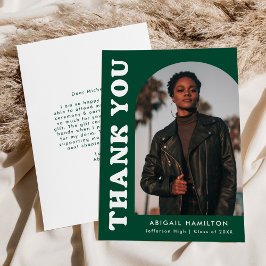 Grönt, förskjutningsbild för bågfoto Studenten Tack Kort