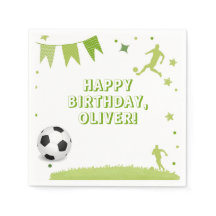 Grönt Fotboll Födelsedagsfest Napkin Bord Decors