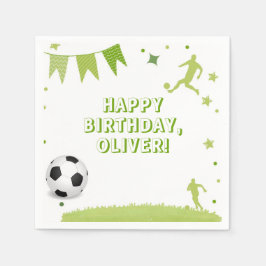 Grönt Fotboll Födelsedagsfest Napkin Bord Decors Pappersservett