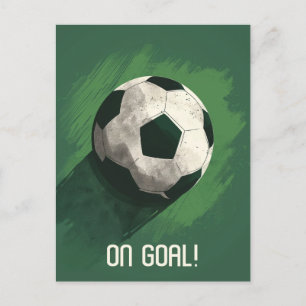 Grönt Fotboll Vykort