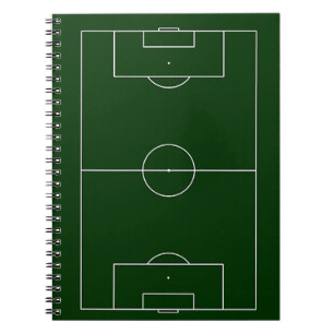 grönt fotbollsstadion anteckningsbok