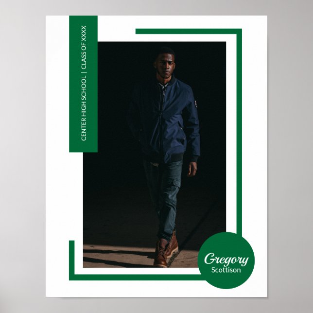 Grönt Foto Modern Studenten Poster (Framsidan)