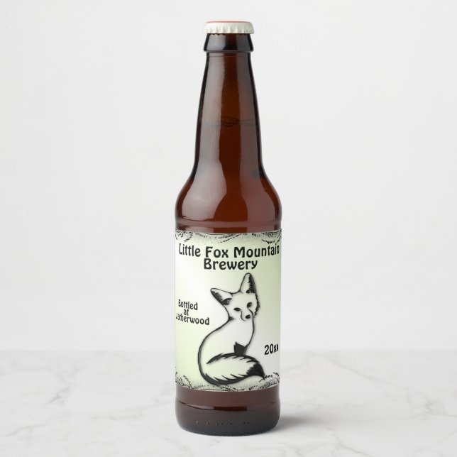 Grönt Fox Beer-etikett Ölflaska Etikett (Framsida)