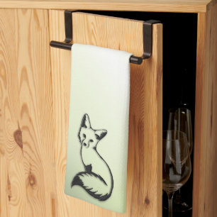 Grönt Fox   Kökshandduk