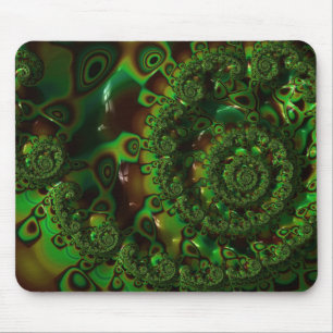 Grönt Fractal Art-Snäcka Musmatta