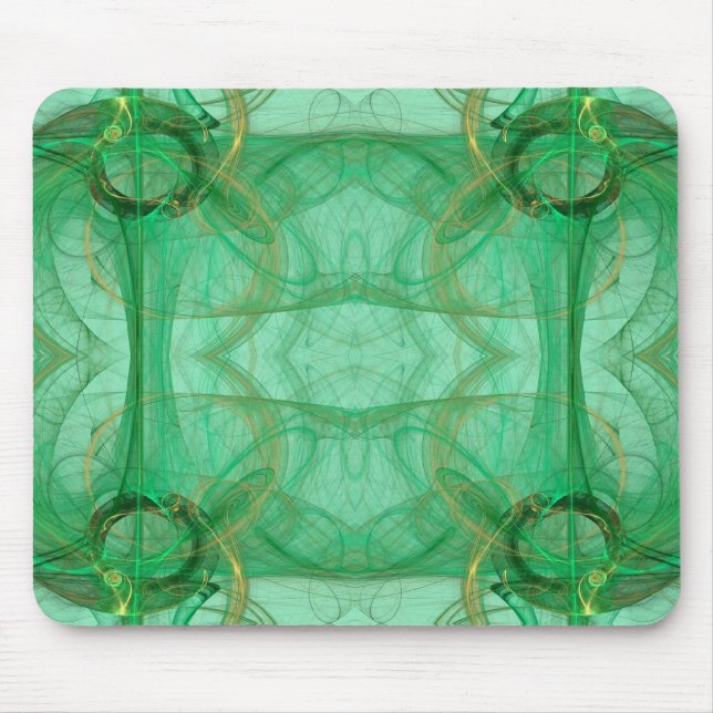 Grönt Fractal Mousepad Musmatta (Framsidan)