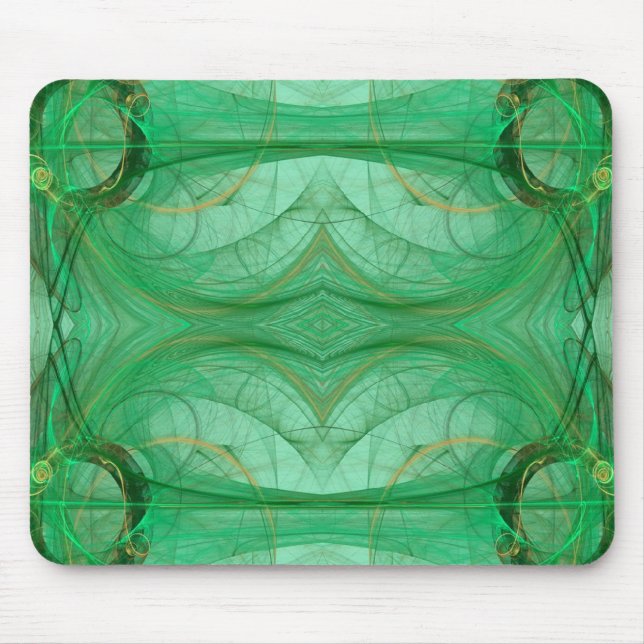 Grönt Fractal Mousepad Musmatta (Framsidan)