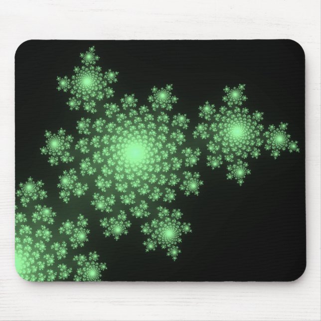 Grönt Fractal Mousepad Musmatta (Framsidan)