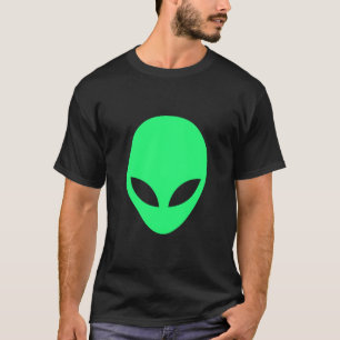 Grönt främmande huvud tee shirt
